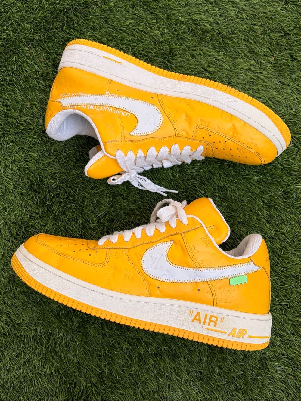 Louis Vuitton nike Yellow White Low-Top Sneakers off white virgil abloh size 10